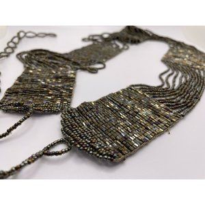 Beaded Belt Flapper Multi-strand Brown Bronze 43” Adjustable Vintage 1920s